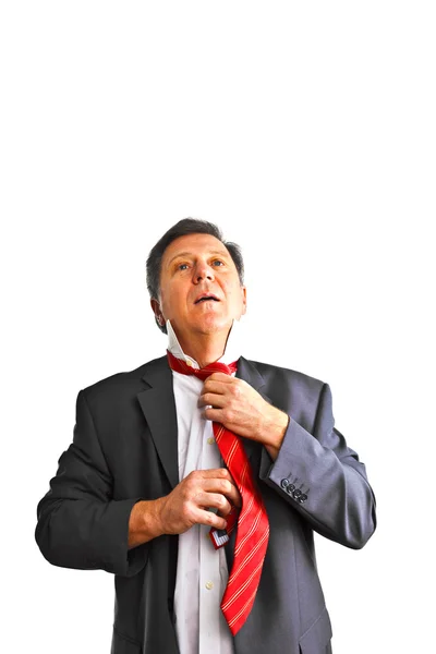 Uomo d'affari vincolante la cravatta — Foto Stock