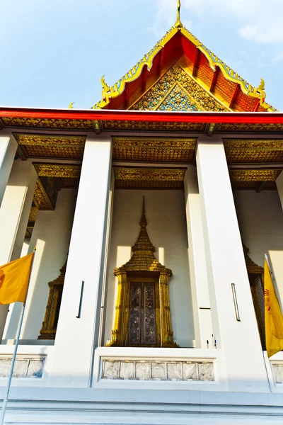 Área Tempel Wat Pho em Banguecoque com telhado colorido na bela — Fotografia de Stock