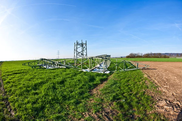 stock image Construction site with electrical tower