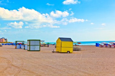 Beachlife at the white beach in South Miami clipart