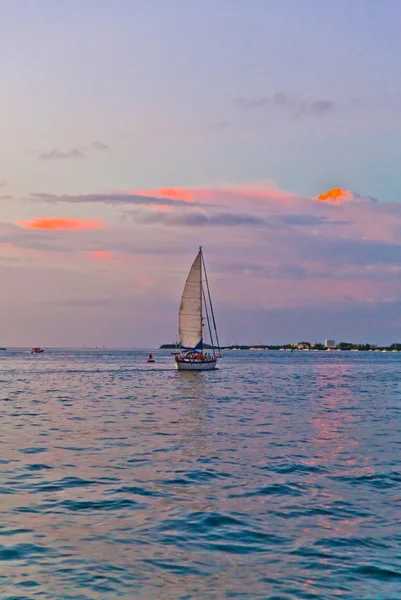 Sailing boat in Sunset in Key West — Stock Photo, Image