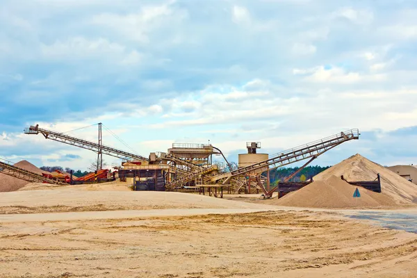 Conveyor on site at gravel pit Stock Image