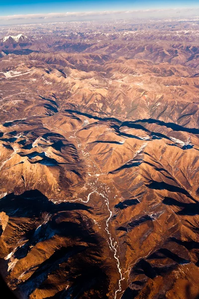 Krásný pohled z letadla na pohoří Himaláje — Stock fotografie