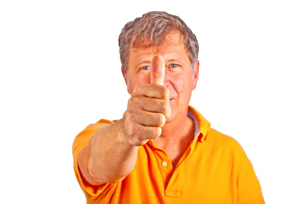 Hombre atractivo dando señal de dedo —  Fotos de Stock