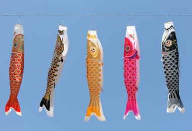 Japanese carp kites clipart