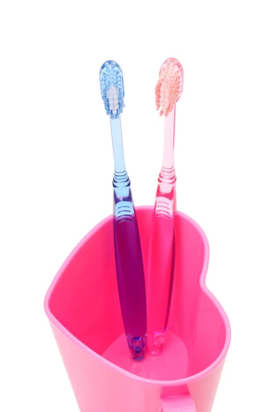 歯ブラシ ・ コップ — ストック写真