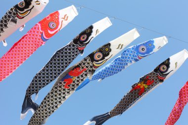 Japanese carp kites clipart