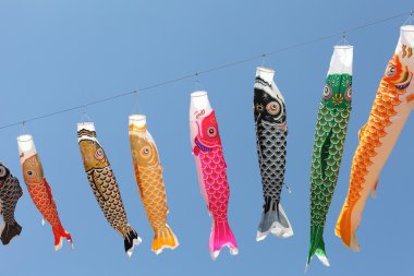 Japanese carp kites clipart