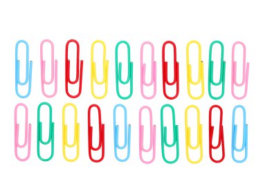 Colorful paper clips clipart