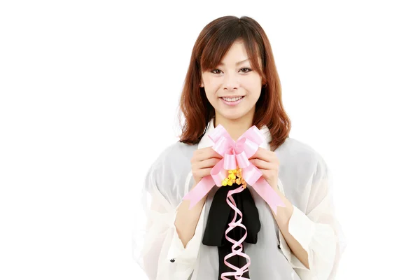 Young asian woman with a ribbon — Stock Photo, Image