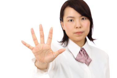 Young asian woman show NO gesture clipart