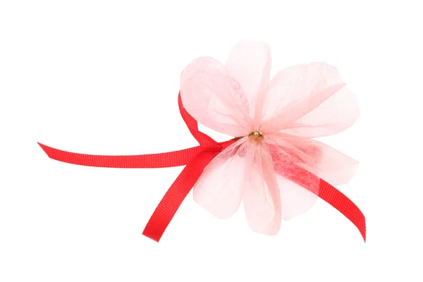 Ribbon bow and paper flower — Stock Photo, Image