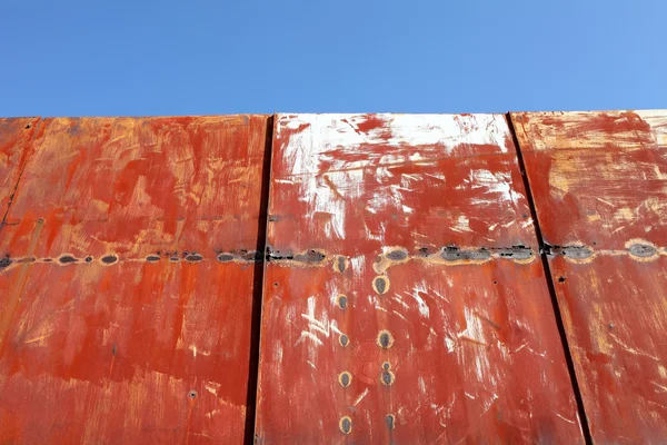 Zardzewiały ściana metalu — Zdjęcie stockowe