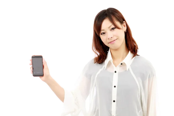 Young asian woman with mobile phone — Stock Photo, Image