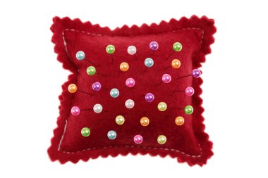 Sewing pins and pin cushion clipart