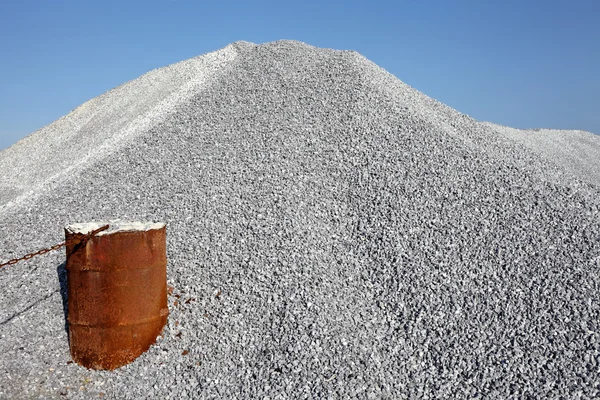 Gravel gray mound quarry — Stock Photo, Image