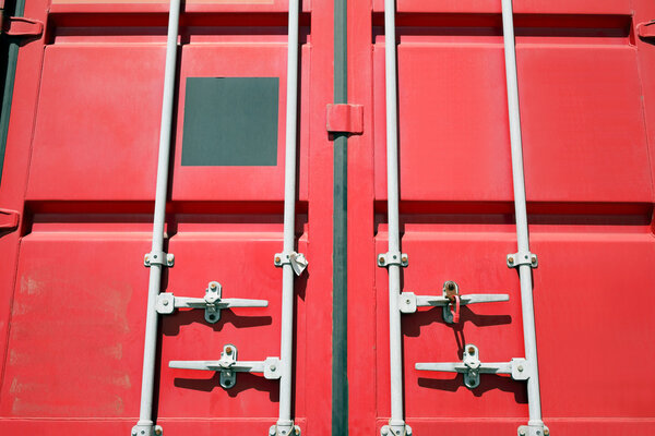 Red cargo container