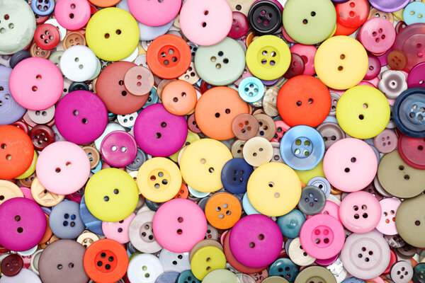 Assorted buttons as colorful background