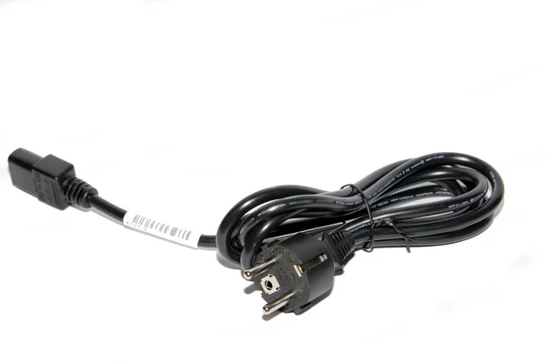 Napájení plug - zblízka na napájecí kabel — Stock fotografie