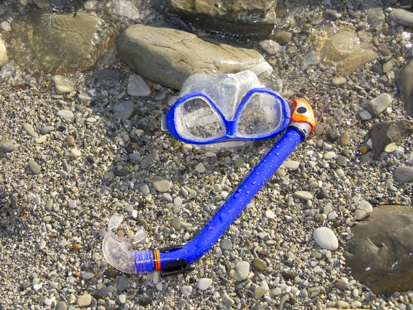 Snorkeling satt i tidevannet – stockfoto