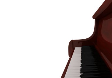 Piano keyboard close up , 3d render clipart