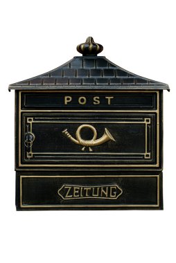 Vintage mail box,isolated on white,clipping path included clipart