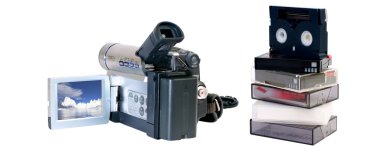 Video camera and cassette clipart