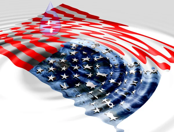 Stock image American Flag ripple with water drop