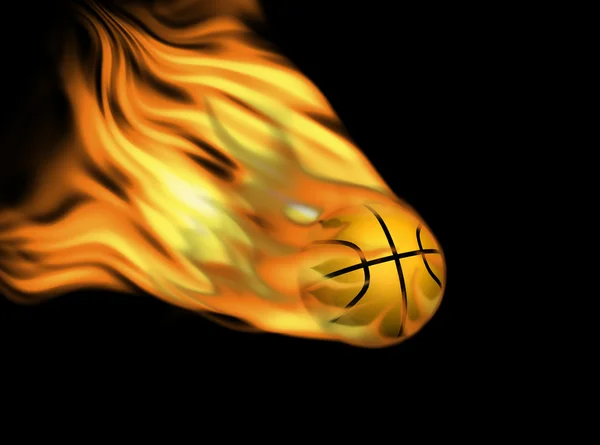 Bola de basquete em chamas — Fotografia de Stock
