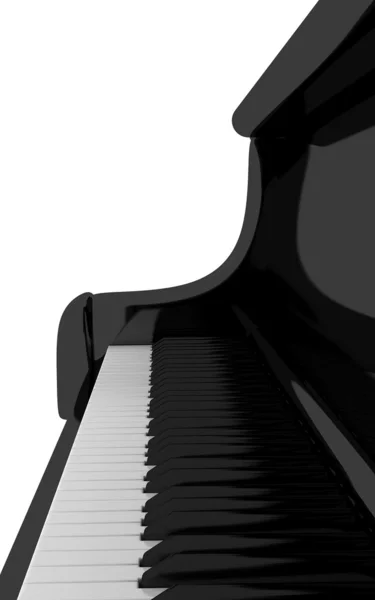 Piano keyboard nära upp, urklippsbana — Stockfoto