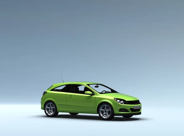 Концептуальний зелений автомобіль з відсічним контуром — стокове фото