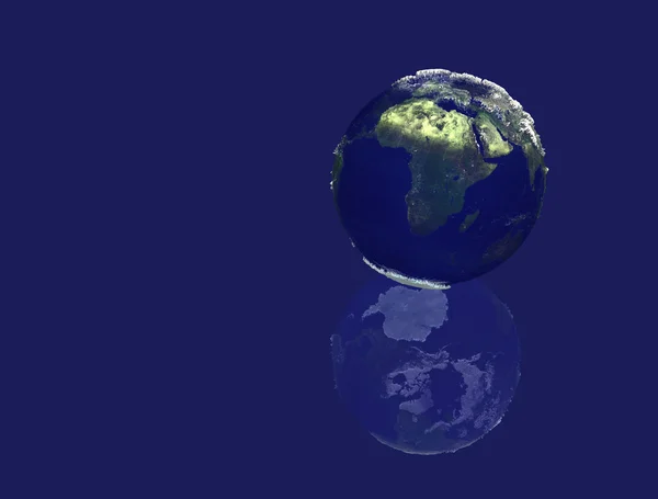 グリッドとディスプレイスメント マップ、バンプと地球地面反射 — ストック写真