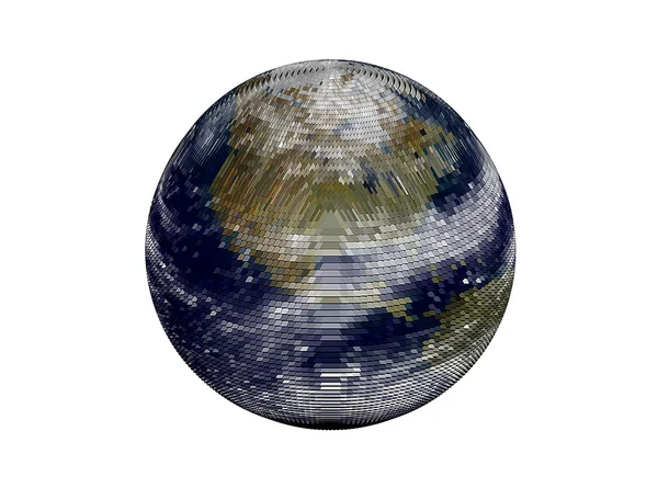 3d 地球与格子 — 图库照片