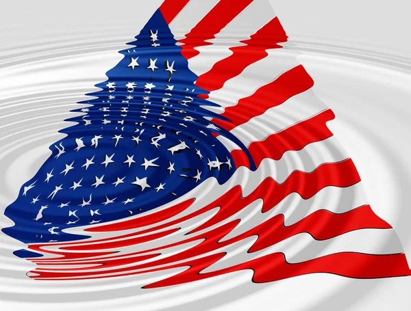 stock image 3d american flag with water ripple