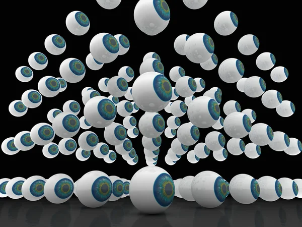 Gran número de globos oculares con ruta de recorte — Foto de Stock