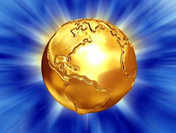 Gold earth with bump map,scratches — Stock Photo, Image