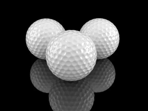 Witte golfballen met krassen op het oppervlak en gemalen reflectie — Stockfoto