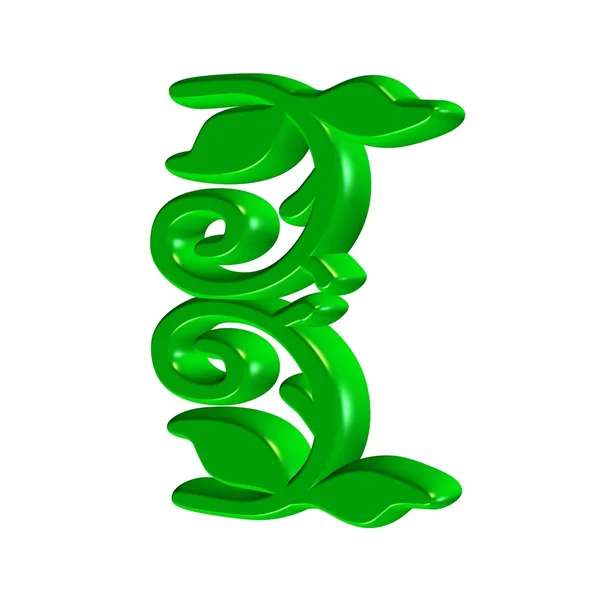 3D абстрактный зеленый объект, листья — стоковое фото