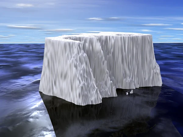 Eisberg mit Wasserschatten — Stockfoto