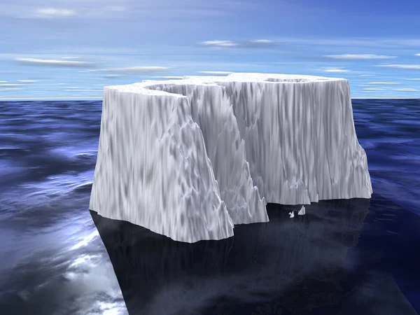Eisberg mit Wasserschatten — Stockfoto