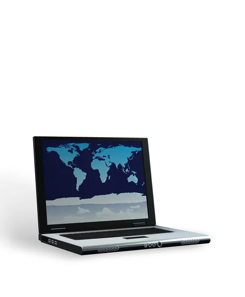 Laptop met uitknippad — Stockfoto