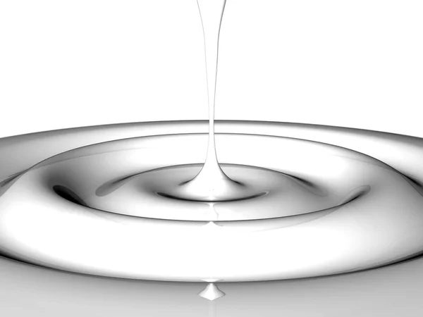 Goccia di latte, onde sulla superficie — Foto Stock