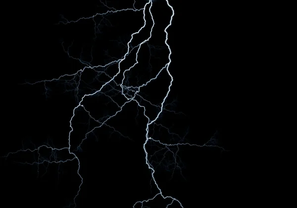 Lightning strikes tegen zwarte achtergrond — Stockfoto