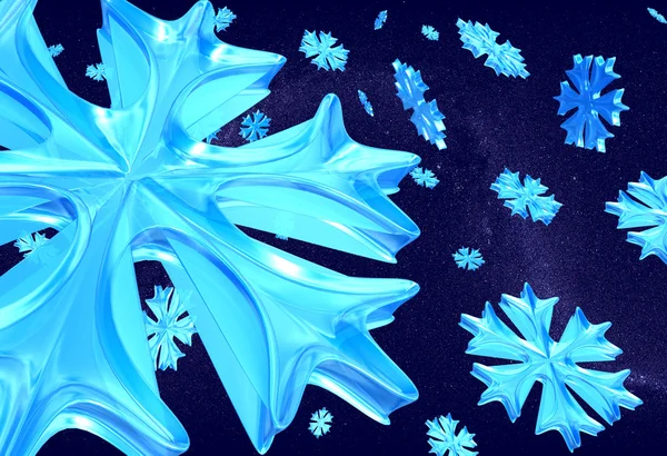 Copos de nieve con textura brillante y efecto redondo —  Fotos de Stock