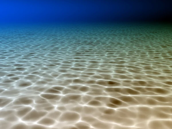 Bajo el agua, la superficie del mar con el rayo de sol brillando a través — Foto de Stock
