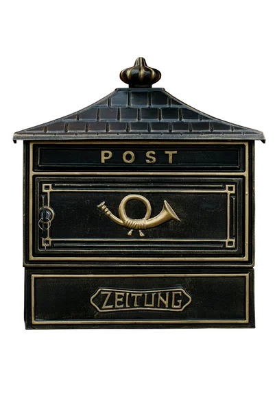 Vintage-Briefkasten, isoliert auf weiß, Clipping-Pfad enthalten lizenzfreie Stockfotos