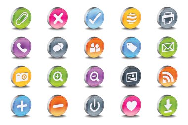 3d vector useful icon set clipart