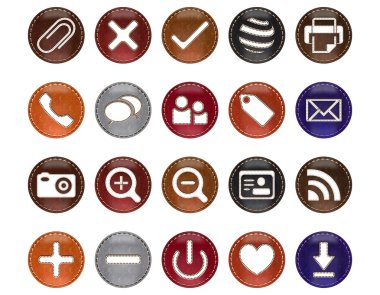 Vector Leather Realistic Usefull Icons clipart