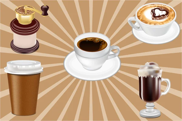 Realistic Vector Coffee Cups — Stock Vector