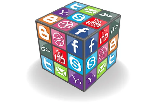Sociale rubic cube — Stockvector